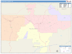 Rio Blanco County, CO Digital Map Color Cast Style